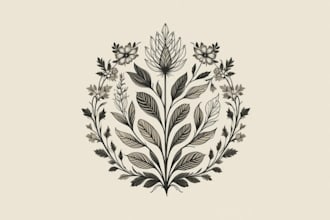 create beautiful hand drawn botanical boho logo