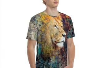 design premium tshirt with original lion artwork