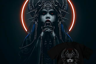 draw a  conceptual dark art skull metal illustration