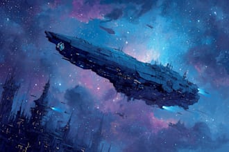 design spaceship, sci fi illustration and sci fi art