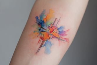 draw custom watercolor modern tattoo design unique