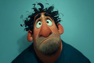 draw amazing cartoon character and scene no ai