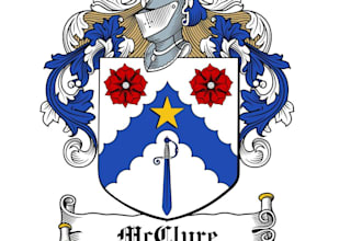 design a royal and detailed coat of arms logo for your brand or family