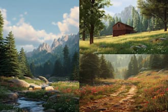 create your garden, backyard ,terrace, pool, realistic landscape