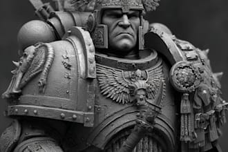 do 3d character model, warhammer 40k, tabletop, 3d model for 3d printing