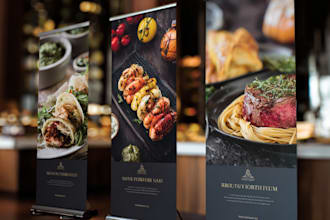 design professional restaurant banners, food flyers