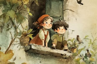 draw digital watercolor children book illustration