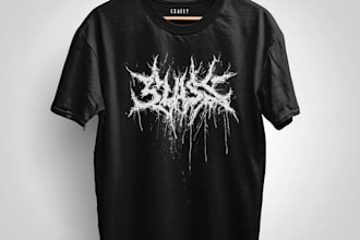 do unique black, slam, or death metal tshirt logo design