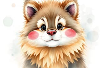 paint your furry character in soft watercolor style