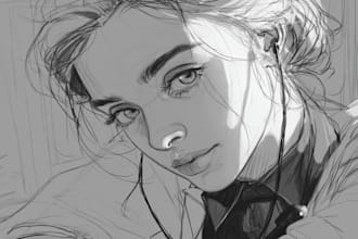 do a realistic pencil art, sketch, drawing of your portrait