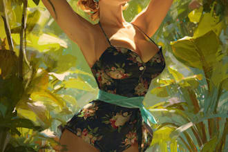 make a awesome and sexy cartoon vintage pin up girl