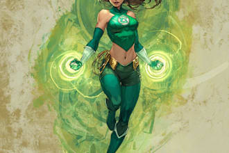 design superhero character design concept art for your comic