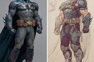 design cool superhero character art