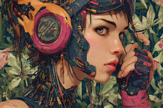 design futuristic mecha robots and pilots cyberpun
