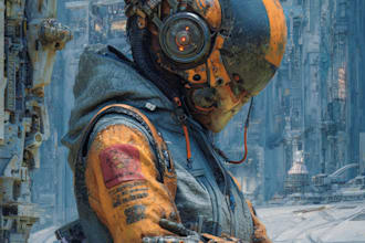 do a cyberpunk anime art