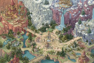 do fantasy map design map maker vector map illustration fantasy city map design