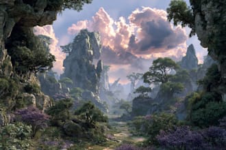 create fantasy landscape or environment art