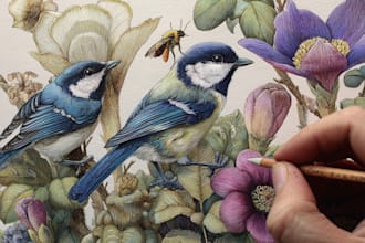 draw animal and botanical illustrations