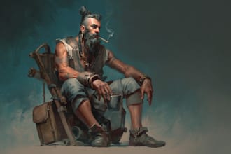 illustrate your character for novel, ebook, game scene