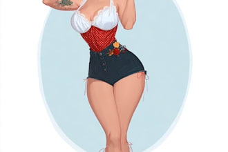 create a pin up girl and pin up girl illustration