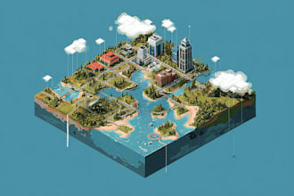 create a isometric map vector illustration