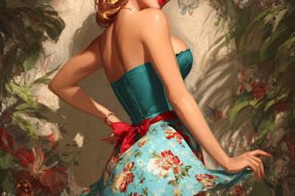 create an illustration of a pin up girl for you model pinup
