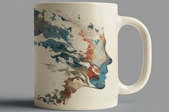 make a custom typography coffee mug design