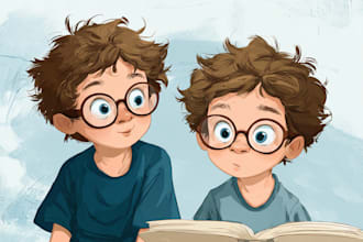 draw cute children comic cartoon in this style