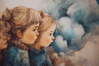 make a watercolor children illustration