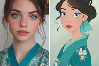 create an amazing disney style portrait