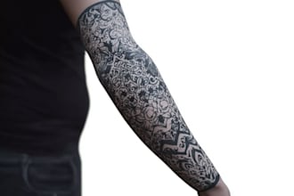 create sleeve tattoo design in geometric style