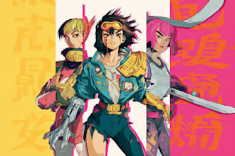 design anime character , cyberpunk character