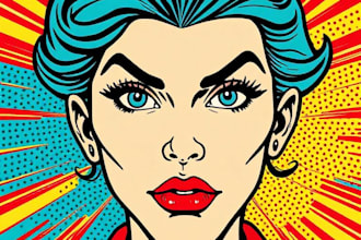 draw a professional pop art portrait