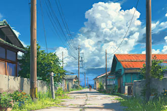 draw anime background and environment art