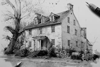 pencil or watercolor sketch your house