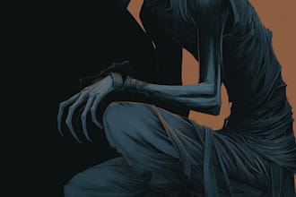 draw realistic fantasy horror character and concept art