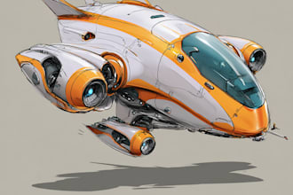 draw high quality spaceship concept