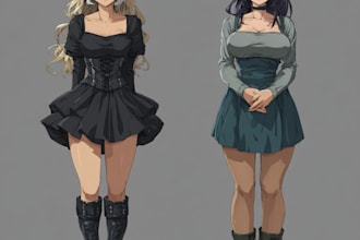 draw design body anime style character for roleplaying