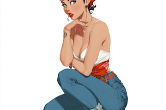create your pin up girl in a retro style or vintage pinup