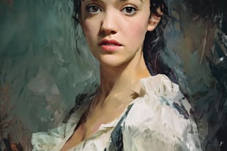 do wedding, family portrait in digital oil painting style