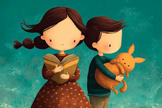 do children story book illustration and children book covers