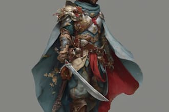 draw a fantasy character for dnd, pathfinder, etc