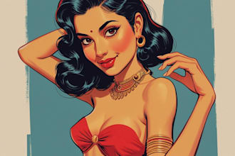 pin up girl and pin up girl illustration