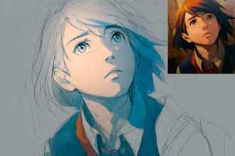 sketch anything or concept into anime style