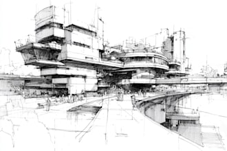 draw architecture and urban design sketches