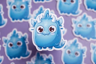 draw cute cartoon character, mascot, stickers