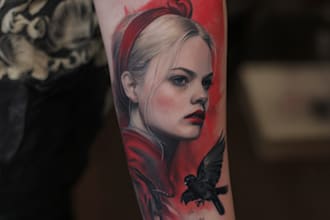 design a color realism tattoo for you