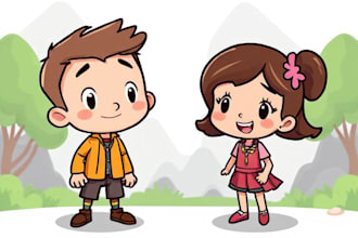 make cartoon mascot character design vector