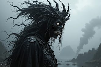 draw a metal, horror, dark art