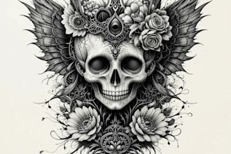 create your dark and gothic custom tattoo design